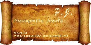 Pozsegovits Jozefa névjegykártya